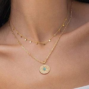 18k Gold Handmade Necklace Evil eye